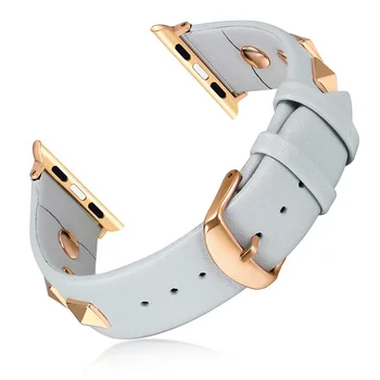 Nový Dizajn Nitu Štýl Watchband pre Apple Hodinky Kapela Série 6 SE 5 4 3 2 Náramok Muži/Ženy Kožený Remienok 40 mm 44 mm 38 mm 42mm