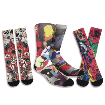 Anime Tlač Ponožky pánske Ženy Blázon, Kreslené Filmy, Anime Novosti Ponožky Koleno-Vysoká Hip Hop Unisex Tvorivé Športové Skateboa Ponožky