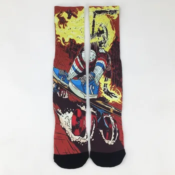 Anime Tlač Ponožky pánske Ženy Blázon, Kreslené Filmy, Anime Novosti Ponožky Koleno-Vysoká Hip Hop Unisex Tvorivé Športové Skateboa Ponožky