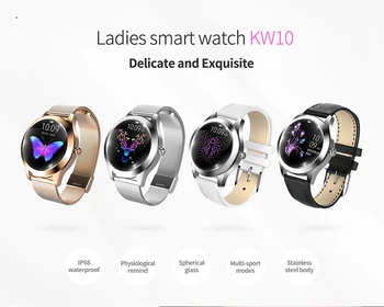 KINGWEAR KW10 Smart Hodinky, Športové hodinky Ženy, Vodotesný IP68 Monitorovanie Srdcovej frekvencie BT Fitness Tracker pre Android a IOS Fitness