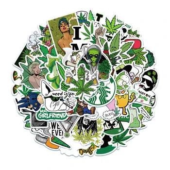 10/30/50PCS Malé Čerstvé Cartoon Zelené Rastliny, Tvorivé Cudzie Prilba Dnes Prilba Notebook Skateboard Dekorácie, Hračky Veľkoobchod