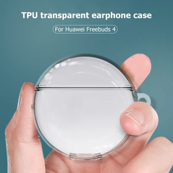 Silikónové puzdro Na Huawei Freebuds 4 Prípad Jasné, Transparentné Slúchadlá TPU Kryt na Huawei Freebuds 4 Kryt, Taška Shell Coque Zahŕňa