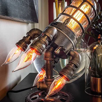 Rocket Svetlo, Ručné Jedinečné Svetlo, LED osvetlenie, Ručne Vyrobený na Zákazku Rybár Ryby Lampa Umenie Lampa Flexibilného Držiaku pre Úpravu