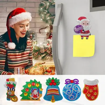 6pcs Vianočné Magnety na Chladničku Nálepky Špeciálny Tvar Plný Vrták DIY Diamond Maľovanie Chladnička Magnety Vianočné Dekorácie