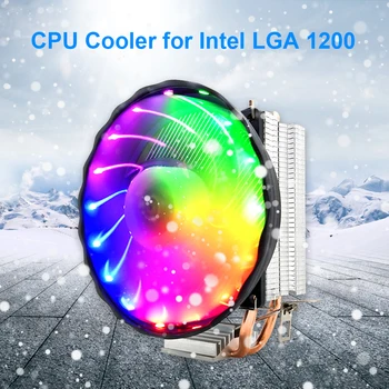 120mm CPU Chladič 2 Tepelné trubice 4Pin PWM RGB PC Tichý Ventilátor Intel LGA 2011 1150 1151 1155 X79 X99 AMD AM4 AM3 CPU Chladiaci Ventilátor