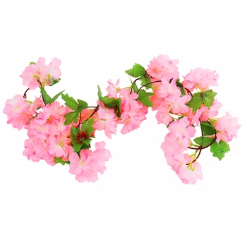 2.35 m Umelé Cherry Blossom Ratan Cherry Blossom Visí Veniec Svadobná Výzdoba Klenby Usporiadanie Domácej Party Decor