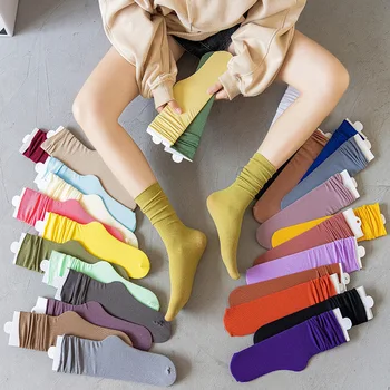 1 Pár Žien Ponožky Letné Jar Nové Tenké Voľné Ponožky Farebné Lady Dlhé Ponožky Fashion Dievčatá Študentov Pevné Ponožky