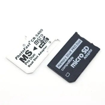 1pc Jeden a Dual Slot Čítačky pamäťových Kariet Nové Micro SD SDHC TF na MS Memory Stick Pro Duo Reader pre PSP Karty Adaptéra