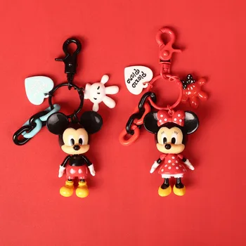 Disney mickey mouse, minnie obal vaku prívesok Roztomilý Kreslený Auto Keychain Aktovka Prívesok Taška dievča, chlapec so suvenírmi darček hračka