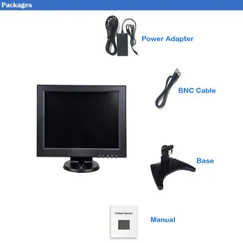 ZHIXIANDA 12 Palcový 4:3 800x600, 1024x768 Priemyselné monitory S BNC HDMI AV VGA Rozhranie USB