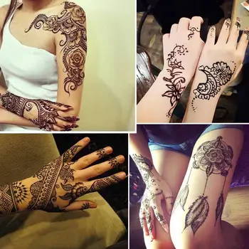25g Black Henna Tattoo Vložiť Indickej Tela Farba Nepremokavé Body Art Krém U9I7