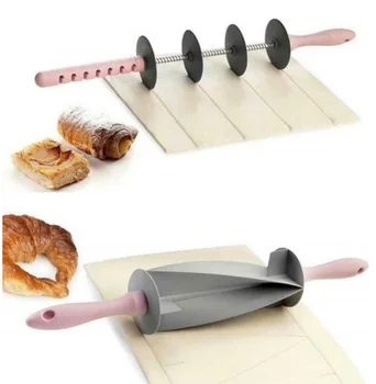 DIY Plastová Rukoväť Chlieb Koľajových Pin Fréza Formy pre Výrobu Croissant Cesto na Chlieb Pečivo Nôž Rukoväť Pečenie Kuchynské Doplnky