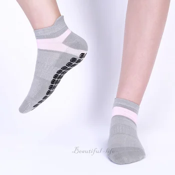2021 Ženy Priedušná Fitness Joga Ponožky Kolo Hlavy Bavlna Anti-Slip Športové Ponožky Vetranie Pilates Balet Ponožky Tanec Ponožka