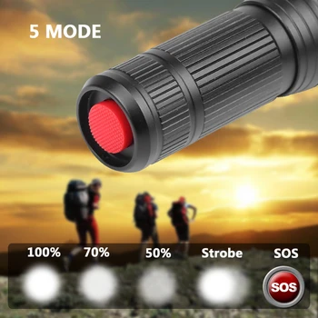 XHP50.2 4-core Vysoko Kvalitné Led Tactiacl Baterka Ultra Svetlé Nepremokavé Pochodeň Zoomovateľnom 5 Režimov 18650 26650 Batérie Svietidla