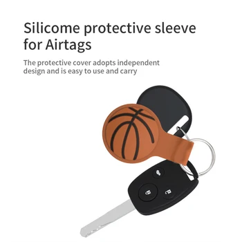 Silikónové Chrániče, Kryt S Kľúčom Pre AirTags Cartoon Basketbal Anti-jeseň Anti-scratch Skladovanie Rukáv