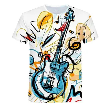 2021 Novú Hudbu Notetion 3d Print T Shirt Muži Ženy Hip Hop Móda Vyhovovali Harajuku T -Shirt Tričká Krátky Rukáv Homme T Tričko