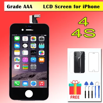Black White LCD displej Pre iPhone 4 4S 4G Displej LCD Dotykový Displej Digitalizátorom. Montáž Pre iPhone 4G, 4S Predné Pantalla AAA Náhradné