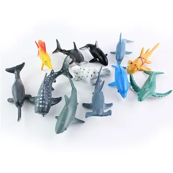 24pcs Oceán, More Simulácia Života Zvierat Model Stanovuje Veľryba Korytnačka Krab Dolphin Akčná Hračka Údaje Deti Vzdelávacie Hračky #YL10