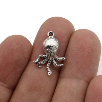JAKONGO Strieborné Pozlátené Octopus Charms Prívesky pre Šperky, Takže Náramok DIY Príslušenstvo 21x14mm 20pcs