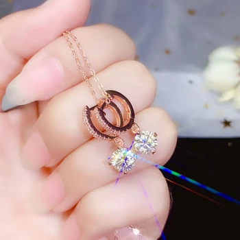 Oslňujúci moissanite náušnice s atraktívnou znak pre ženy lesklé šperky gem 6.5x6.5 mm veľkosť 1carat každý skutočný 925 silver