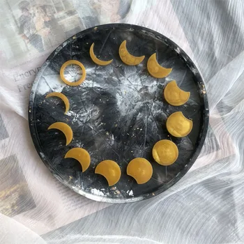 Hviezda Mesiaca Hodiny Dial Silikónové Formy Na Živice DIY Crystal Epoxidové Živice Lunar Eclipse Fázy Mesiaca Ornament Doska