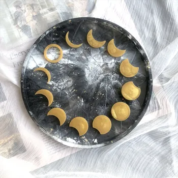 Hviezda Mesiaca Hodiny Dial Silikónové Formy Na Živice DIY Crystal Epoxidové Živice Lunar Eclipse Fázy Mesiaca Ornament Doska