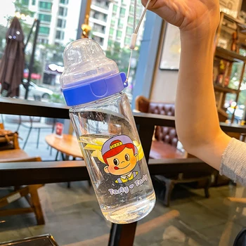 Roztomilý Kreslený Jahodový Pohár Vody Fľašu, Cumlík je Vhodný pre Dospelých slnečnému žiareniu Deti Mlieko Sklenená Fľaša Detská Fľaša na Kŕmenie