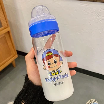 Roztomilý Kreslený Jahodový Pohár Vody Fľašu, Cumlík je Vhodný pre Dospelých slnečnému žiareniu Deti Mlieko Sklenená Fľaša Detská Fľaša na Kŕmenie
