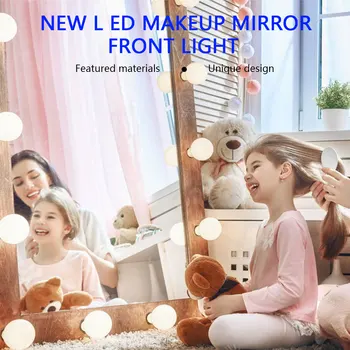 3 Farby LED make-up Zrkadlo Svetlo USB Toaletný Stolík Led Zrkadlo Svetlo LED Podsvietené Zrkadlo Márnosť Svetlá Stena LampTouch Stmievanie