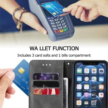 Peňaženka Telefón puzdro Pre Xiao Redmi Poznámka 8T 9S 10S Pro Max Redmi 8A 9A 9C 9T K40 Farebný Blok Kožené Držiteľ Slot Flip Satnd Kryt