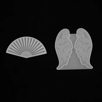 Nové Silikónové Formy Sušené kvety Živice Dekoratívne DIY Krištáľové Krídlo a Ventilátor Typ tvaru epoxidové živice formy pre šperky
