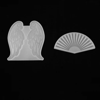 Nové Silikónové Formy Sušené kvety Živice Dekoratívne DIY Krištáľové Krídlo a Ventilátor Typ tvaru epoxidové živice formy pre šperky