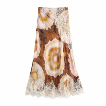 2021 Letné Sukne Ženy Čipkou dekorácie na Vysokej pás elegantné Módne bežné Vintage sukne Žena jupe longue femme