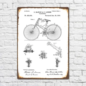 Jazda na bicykli Patent Požičovňa Bicyklov Vintage Retro Kovov Cín Znamení Kovu Prihlásiť Stenu Decor Fashion Art Decor Plagát BIE167