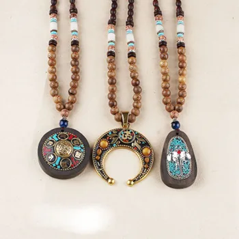 Vintage Nepál Indickej turecký Tribal šperky, Náhrdelníky Etnických Robustný Náhrdelník s Príveskom