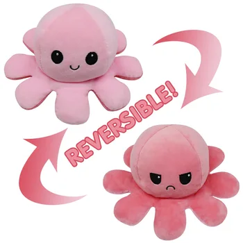 Farba Octopus Plyšové Plyšové Hračky 20 cm Kawaii Anime Fip Plyšové Pulpo Reversibl Dieťa Spoločník Bábika valentín Simulácia Darček