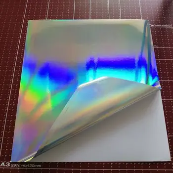 50 mikrónov hrúbka A4 prázdne HOLOGRAM nálepky, štítok papier holografické pre LASEROVÉ tlačiarne Vysoko kvalitné profesionálne špeciálna vrstva