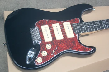 Továreň, nový príchod black st elektrická gitara s P90 snímače,Rosewood hmatník,Červená korytnačina pickguard