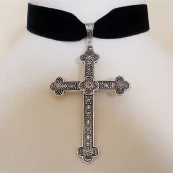 Gotická Veľký Kríž Choker Módne Šperky Ženy Darček Pohanské Wiccan Prívesok Vyhlásenie Halloween Novinka Pochúťka Náhrdelník Čaro