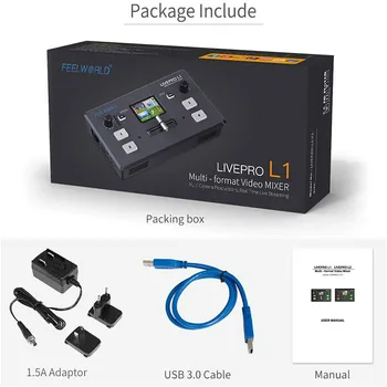FEELWORLD LIVEPRO L1 V1 Multi-Formát Video Mixer Prepínač 4 x HDMI Vstupy USB 3.0 Multi Fotoaparát Výroby v Reálnom Čase Live Streami