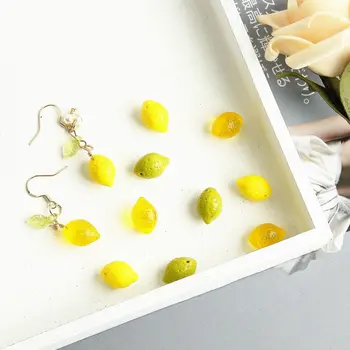 Ovocie Série Citrón Prívesky Žlto-zelený Citrón Akryl Charms Prívesky Pre Ženy DIY Náušnice Šperky, prívesok na Príslušenstvo 1PC