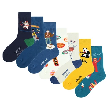 Výtvarné Umenie Kreslených Happy Socks Skarpetki Tvorivé Zvieratá Paradajka Panda Ponožky Ženy Harajuku Roztomilý Calcetines Mujer Sox