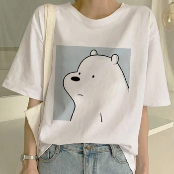 Ľadový Medveď Kawaii Grafické Tlače T-shirt Ženy Harajuku Estetické Biele Topy Tričko Tee 2020 Nové Kórea Štýl Anime Žena T Tričko