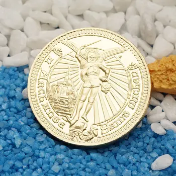32 mm Zlaté Á Mont Saint Michel Francúzsko Normandie Suvenírov Mince francúzsky Zberateľské Mince Výzvu