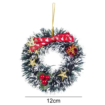 Vianočné Tvorivé PVC Mini Umelé Visí Veniec Veniec, Vianočné Červeného Ovocia Darček Zábal Prívesok Pentagram Dekorácie