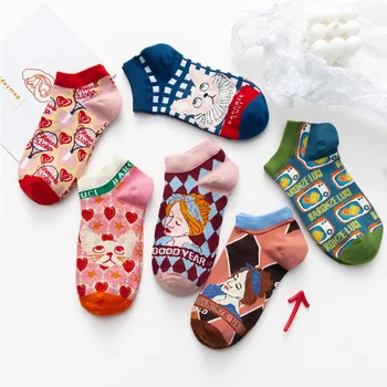 Móda Ponožky dámske ponožky roztomilý kreslený Japonská loď ponožky letné tenké študent vysokej škole štýl plytké úst ponožky