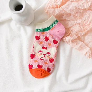 Móda Ponožky dámske ponožky roztomilý kreslený Japonská loď ponožky letné tenké študent vysokej škole štýl plytké úst ponožky