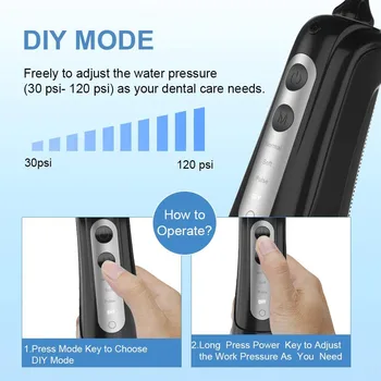 Ústne Irigátor USB Nabíjateľné Vody Flosser Prenosné Zubné prúd Vody 300 ML Nádrž na Vodu, Nepremokavé Čistejšie Zuby
