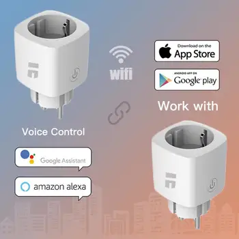 Smart Wifi Sieťovú Zástrčku S Power Monitor Smart Home Bezdrôtová Zásuvka Zásuvka Funguje Alexa Domovská Stránka Google Inteligentný Život Tuya App