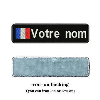 Francúzska Vlajka 10X2.5cm Výšivky Vlastné Meno Text Našité Pruhy odznak Železa Alebo Prišiť Alebo Suchý Podklad Škvrny Na Oblečení
